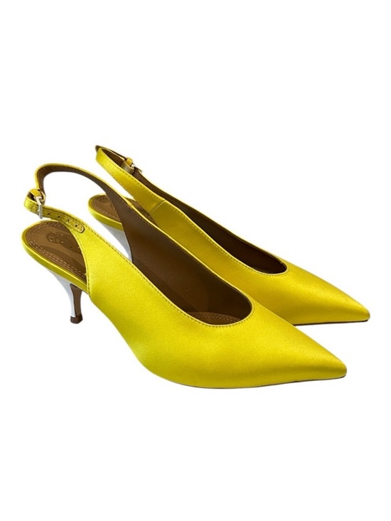 Tory Burch Shoes - Tory Burch Runway Women’s Satin Slingback Pump Size 8, Yellow